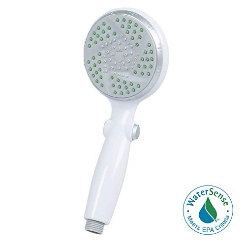 Carex Handheld Shower Head with Extra Long 84" Flexible Hose and Convenient Pause Function - Watersense Certified Handheld Shower Head with Hose with Oversized Spray Head - White