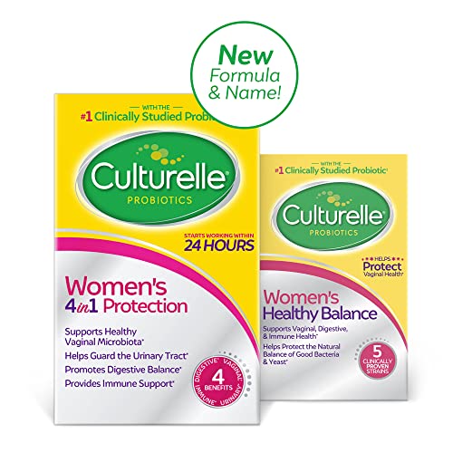 Culturelle Womens 4-in-1 Protection, Daily Probiotics for Women - 30 Count - Daily Probiotics for Vaginal Health, Digestive Health, & Immune Support - Gluten & Soy Free, Non-GMO, Packaging May Vary