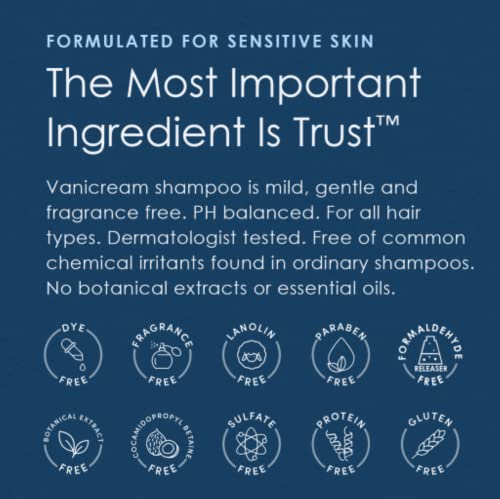 Vanicream, Shampoo for Sensitive Skin, Fragrance, Gluten and Sulfate Free - 12 fl Ounce