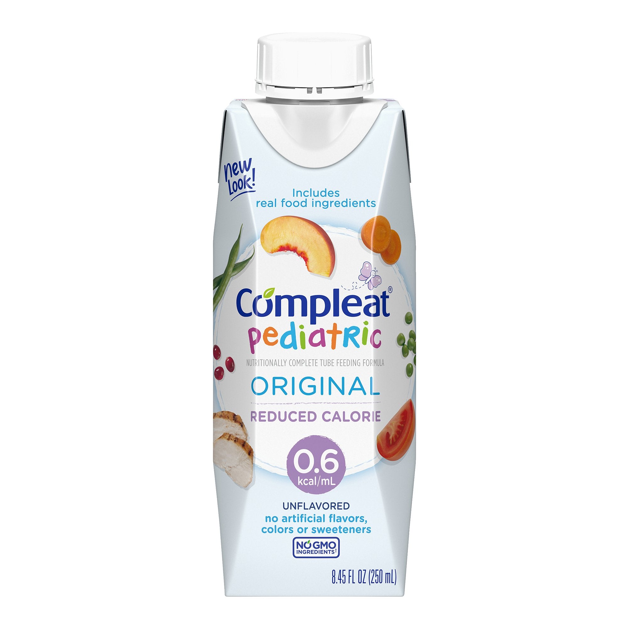 Tube Feeding Formula Compleat Pediatric Original Reduced Calorie 0.6 Unflavored Liquid 8.45 oz. Reclosable Carton