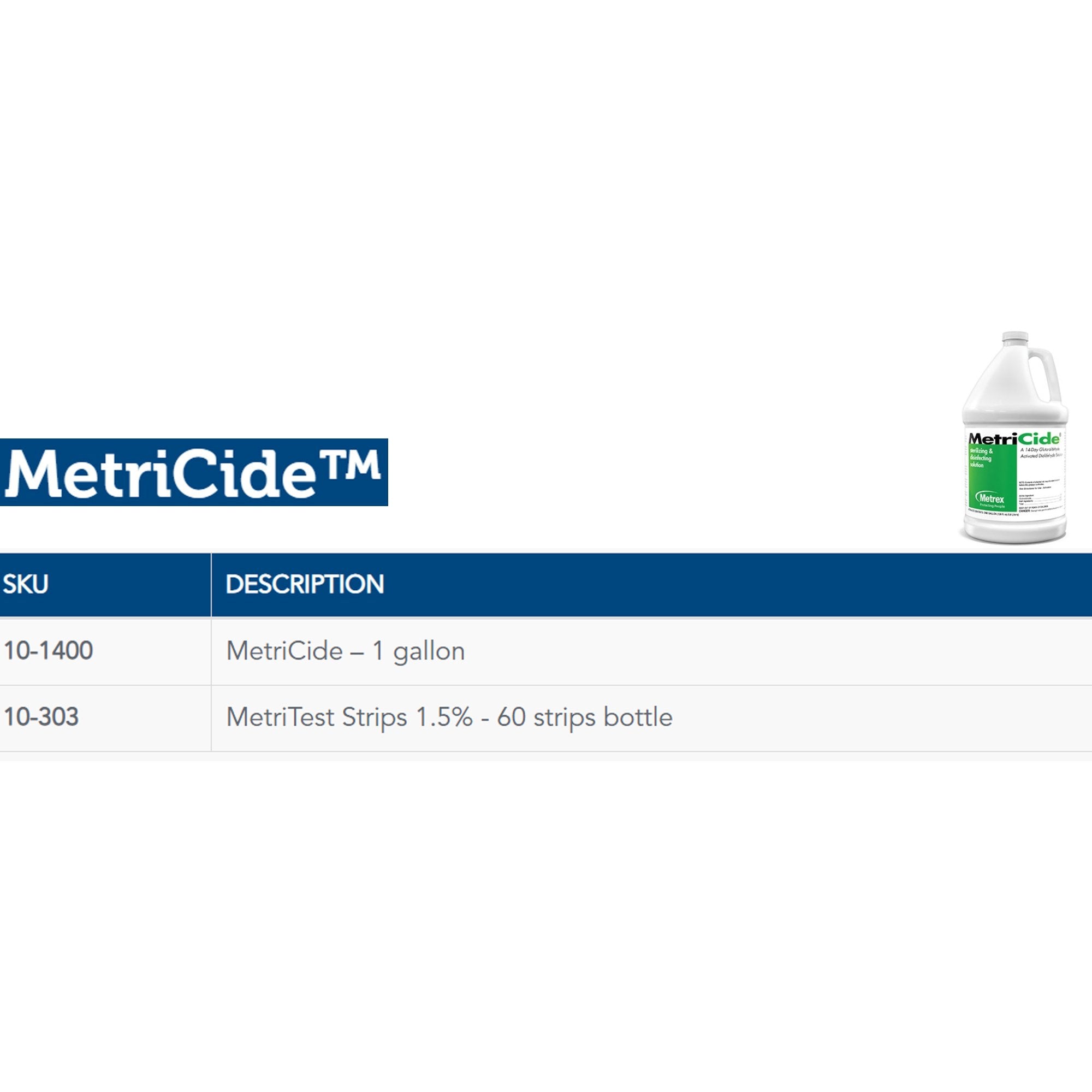 Glutaraldehyde High-Level Disinfectant MetriCide Activation Required Liquid 1 gal. Jug Max 14 Day Reuse