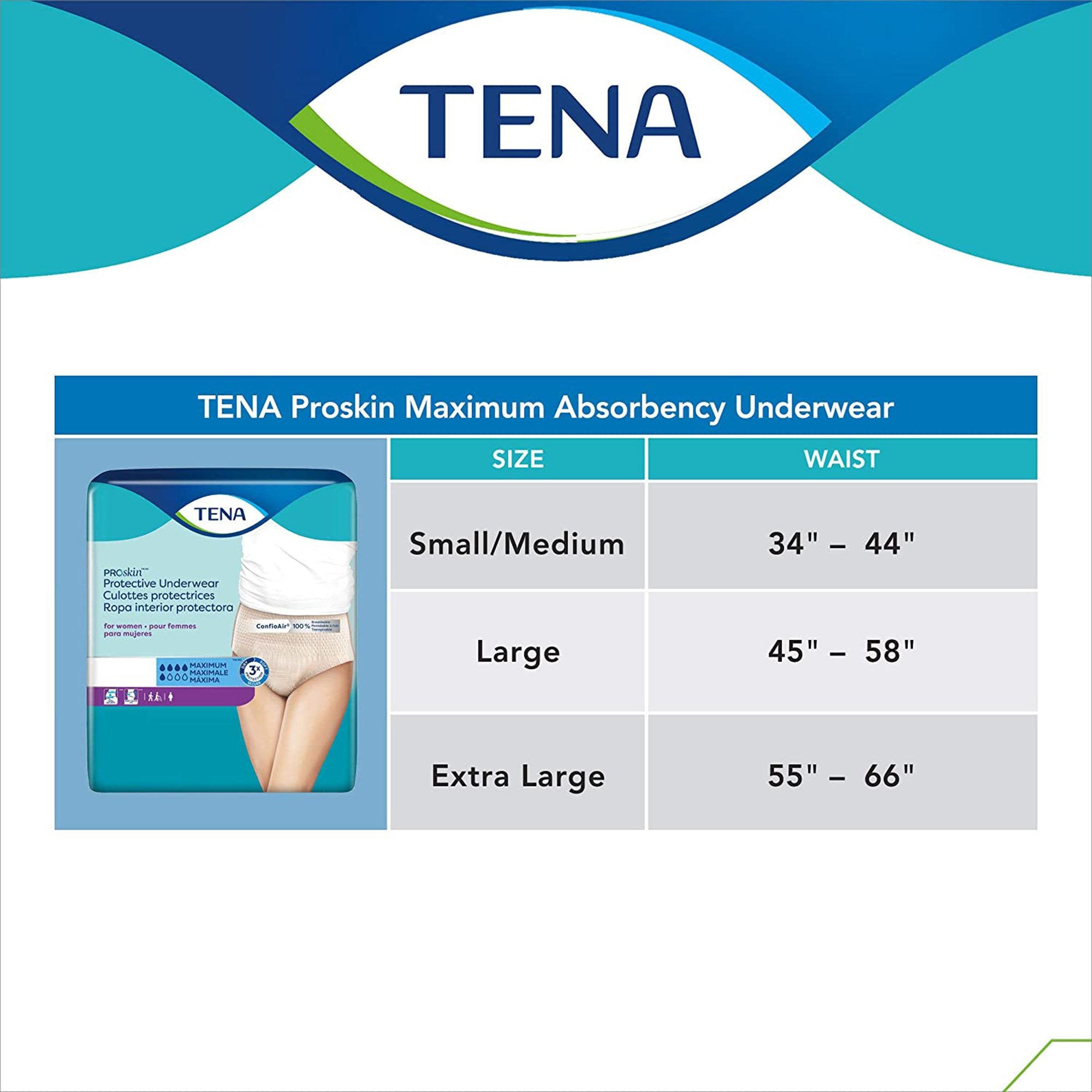 Female Adult Absorbent Underwear TENA ProSkin Protective Pull On with Tear Away Seams Large Disposable Moderate Absorbency