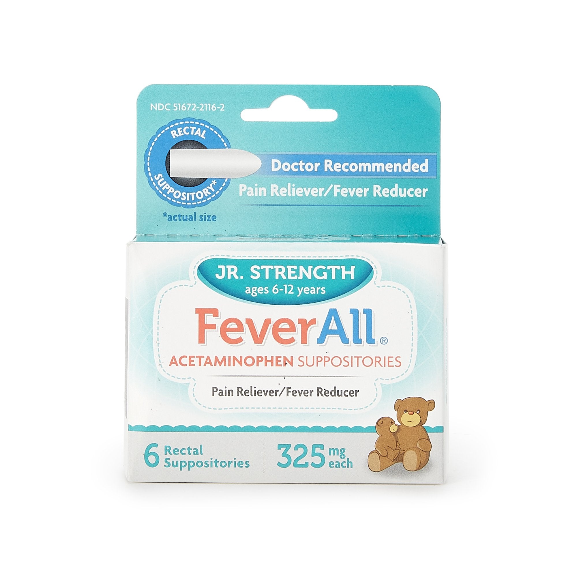 Pain Relief FeverAll 325 mg Strength Acetaminophen Rectal Suppository 6 per Box