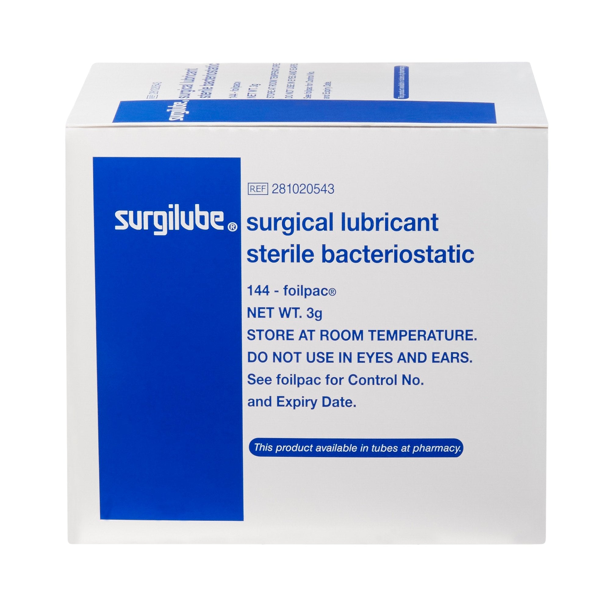 Lubricating Jelly - Carbomer free Surgilube 3 Gram Individual Packet Sterile