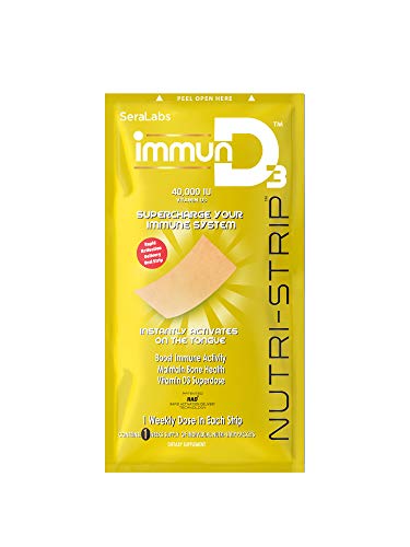 NUTRI-STRIPS ImmunD3 Vitamin D3 40,000iu Rapid Activation Delivery Oral Strips 12 Count