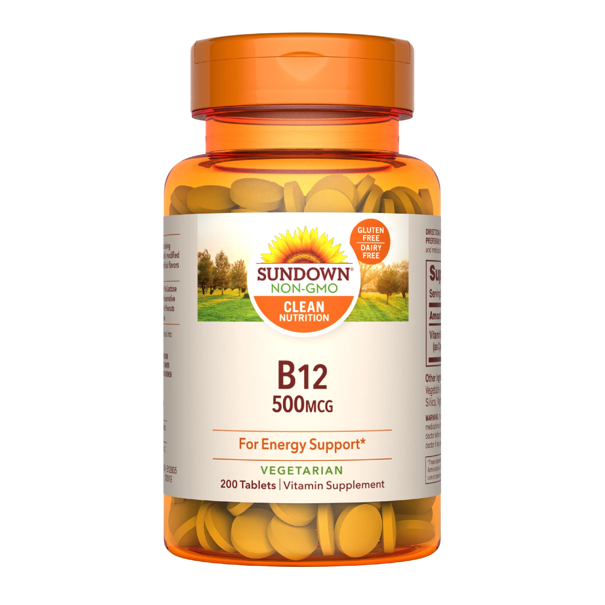 Sundown Naturals Vitamin B-12 500 mcg, Tablets, 200 Count