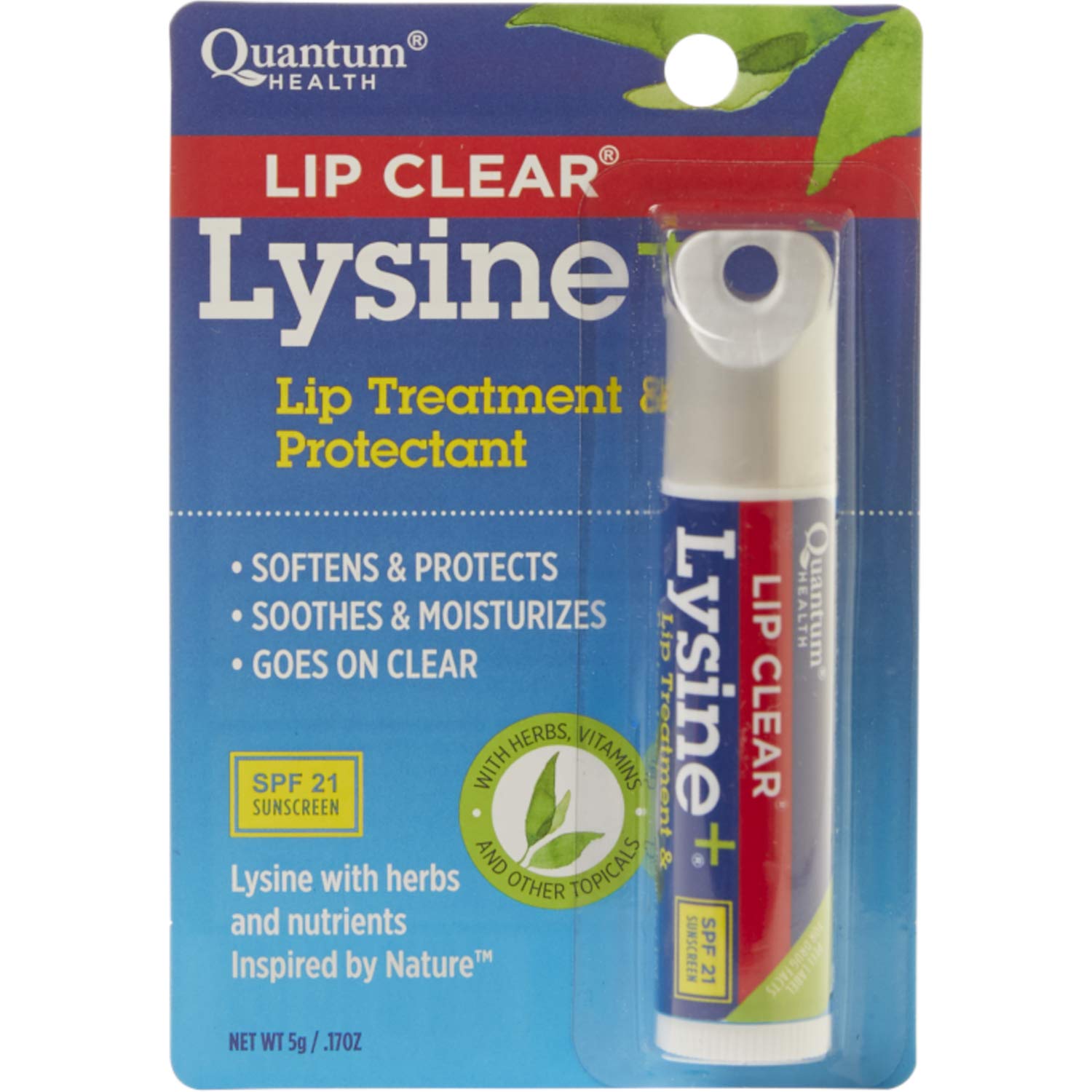 Quantum Lysine Plus Lip Clear Coldstick for Cold Sore Treatment, 5 Gram