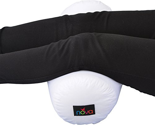 NOVA Neck, Back & Under Leg Roll Pillow, Travel Cervical Bolster Pillow, Classic White Cover is Removable & Washable