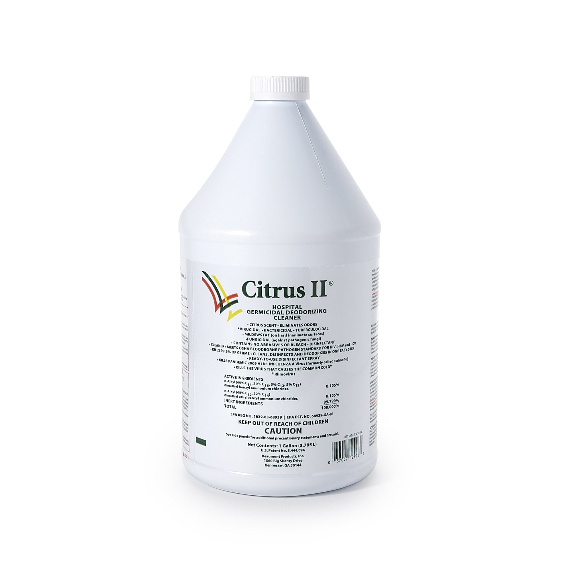 Citrus II Surface Disinfectant Cleaner Quaternary Based Manual Pour Liquid 1 gal. Jug Citrus Scent NonSterile