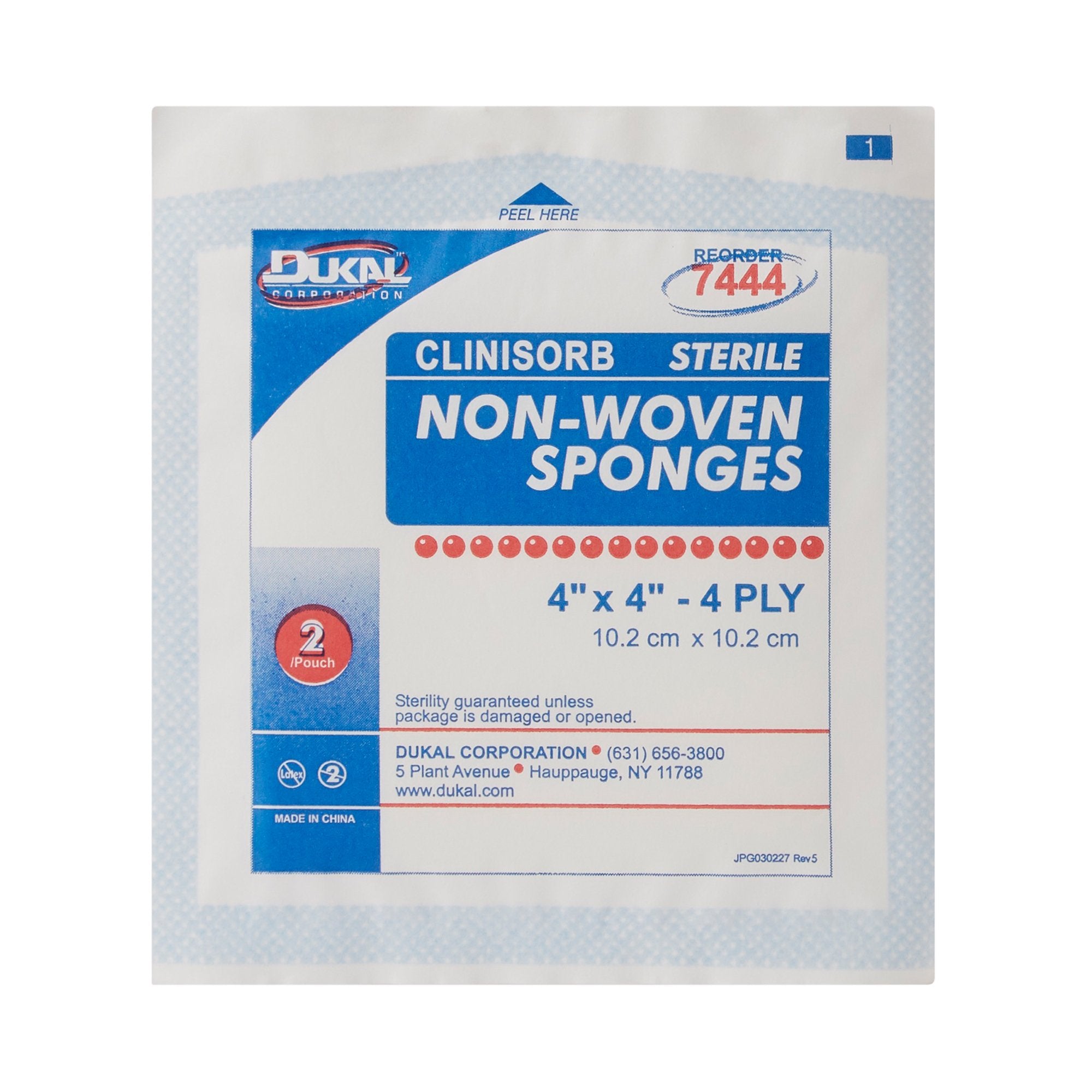 Nonwoven Sponge Clinisorb Polyester / Rayon 4-Ply 4 X 4 Inch Square Sterile