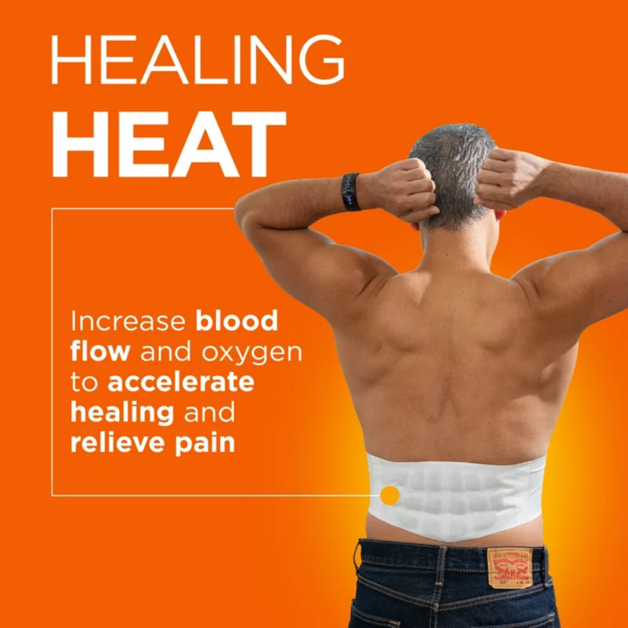 Instant Hot Patch ThermaCare HeatWraps Back / Hip Small / Medium Nonwoven Material Cover / Gel Disposable