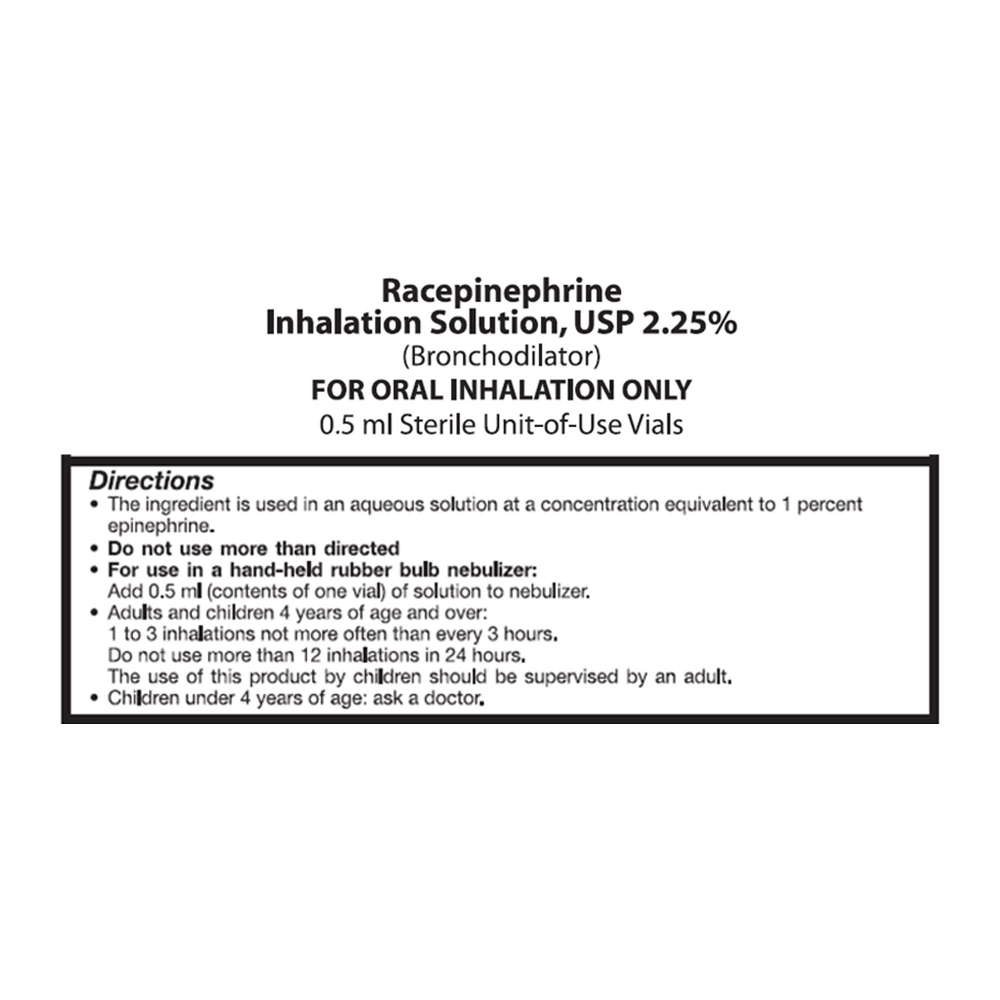 Bronchodilator Nephron 2.25% Inhalation Solution 0.5 mL