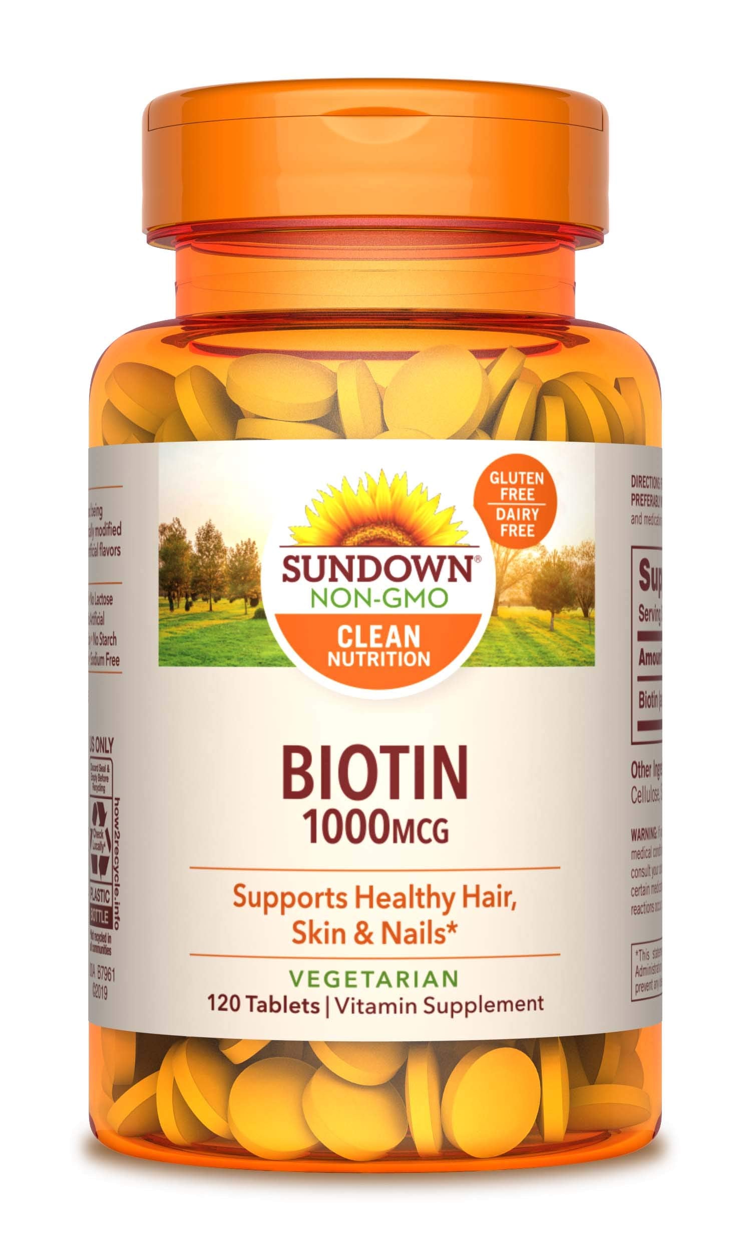 Sundown Biotin 1000 mcg, 120 Tablets (Pack of 3)