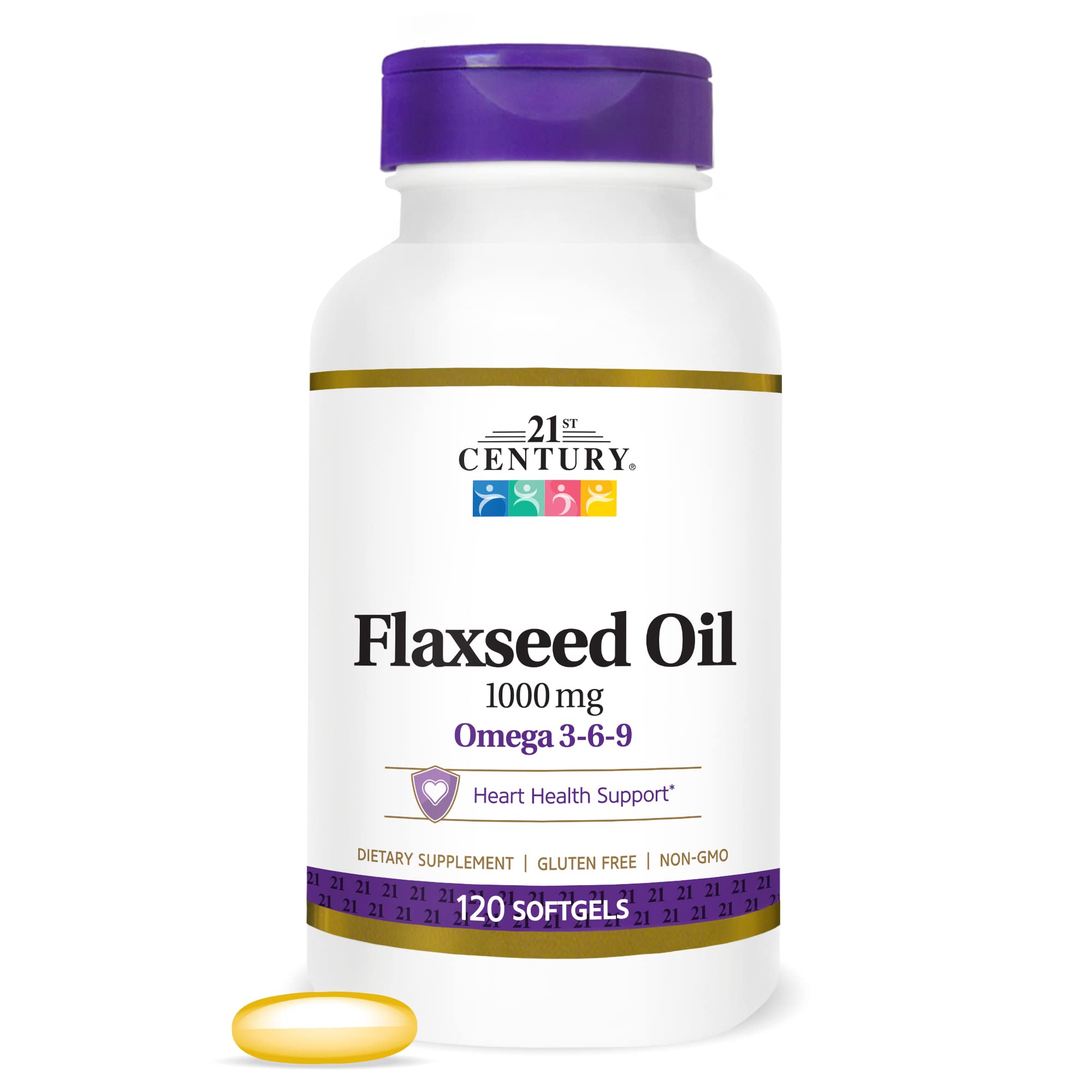 21st Century Flaxseed Oil 1000 Mg Softgels, 120-Count (22871)