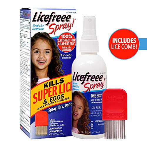 Licefreee Spray! Tec Labs Head Lice Spray - Includes Professional Metal Nit and Lice Comb, 6 Fl Oz (Pack of 1)