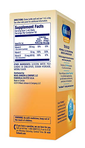 Enfamil Tri-Vi-Sol Vitamins A, D & C Supplement Drops for Infants, 1.69 Fl Oz (Pack of 3)
